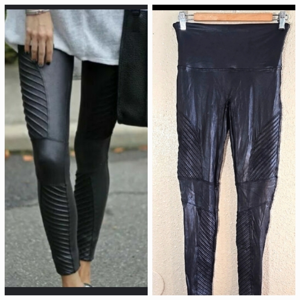 Spanx Faux Leather High-Waisted Black Leggings